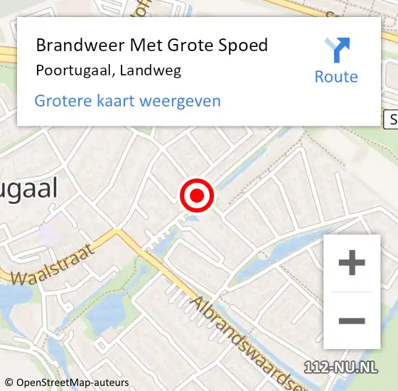 Locatie op kaart van de 112 melding: Brandweer Met Grote Spoed Naar Poortugaal, Landweg op 5 september 2021 14:54