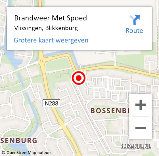 Locatie op kaart van de 112 melding: Brandweer Met Spoed Naar Vlissingen, Blikkenburg op 5 september 2021 15:42