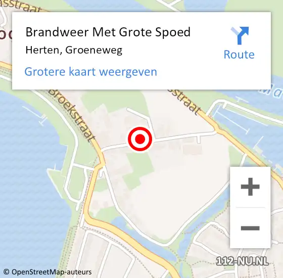 Locatie op kaart van de 112 melding: Brandweer Met Grote Spoed Naar Herten, Groeneweg op 5 september 2021 15:44