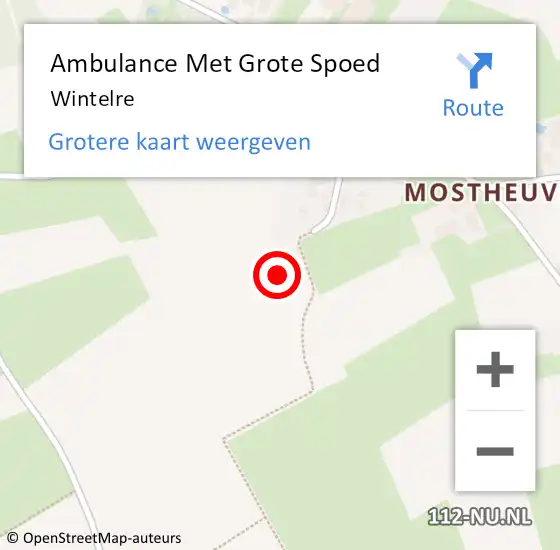 Locatie op kaart van de 112 melding: Ambulance Met Grote Spoed Naar Wintelre op 5 september 2021 15:54