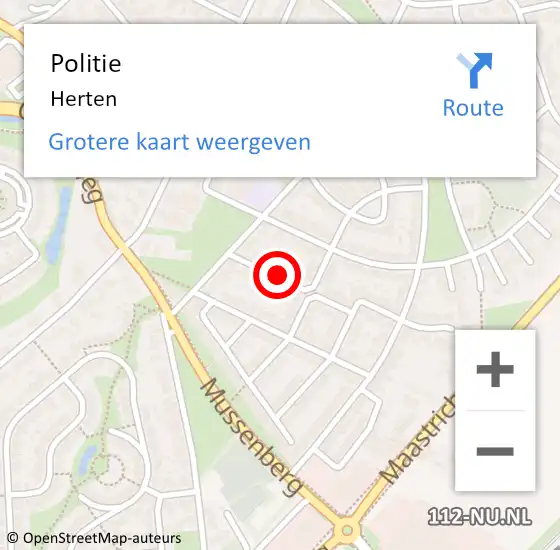 Locatie op kaart van de 112 melding: Politie Herten op 5 september 2021 16:08