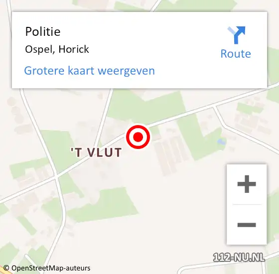 Locatie op kaart van de 112 melding: Politie Ospel, Horick op 5 september 2021 16:13