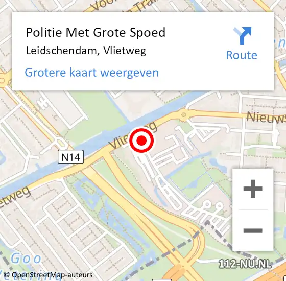 Locatie op kaart van de 112 melding: Politie Met Grote Spoed Naar Leidschendam, Vlietweg op 5 september 2021 17:18