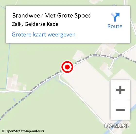 Locatie op kaart van de 112 melding: Brandweer Met Grote Spoed Naar Zalk, Gelderse Kade op 5 september 2021 17:19