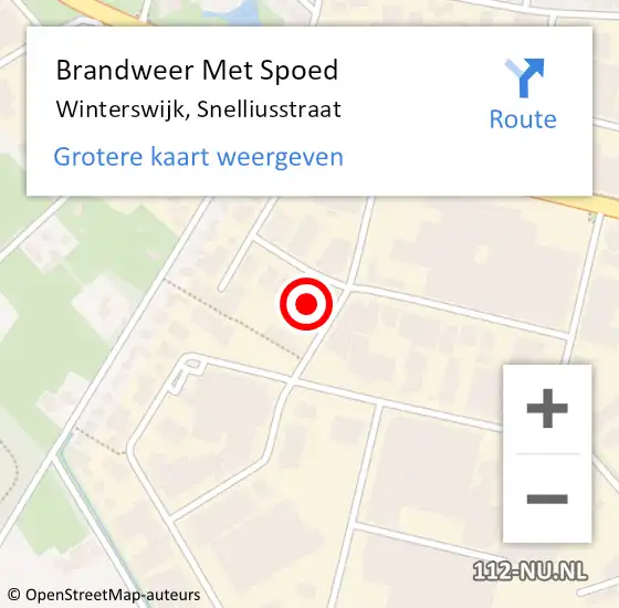 Locatie op kaart van de 112 melding: Brandweer Met Spoed Naar Winterswijk, Snelliusstraat op 5 september 2021 17:23