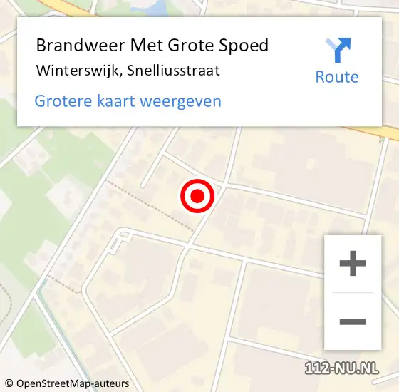 Locatie op kaart van de 112 melding: Brandweer Met Grote Spoed Naar Winterswijk, Snelliusstraat op 5 september 2021 17:24