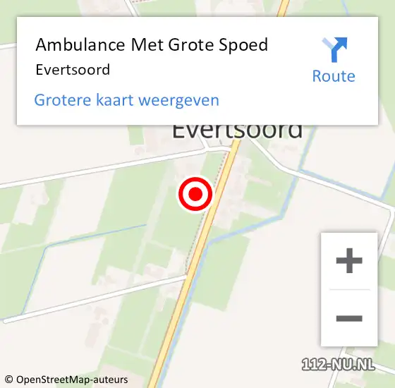 Locatie op kaart van de 112 melding: Ambulance Met Grote Spoed Naar Evertsoord op 5 september 2021 17:45