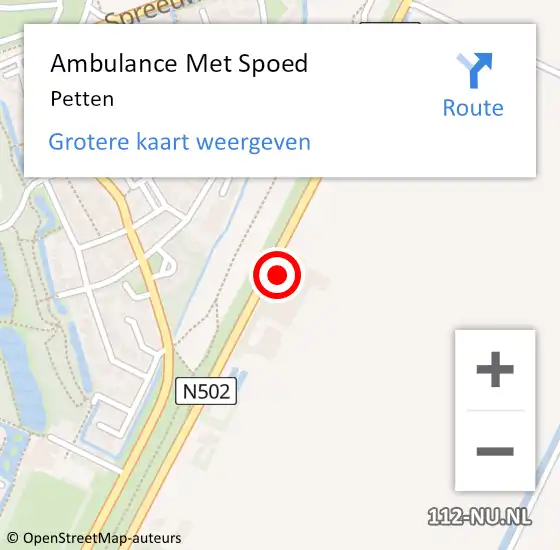 Locatie op kaart van de 112 melding: Ambulance Met Spoed Naar Petten op 5 september 2021 17:46