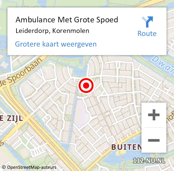 Locatie op kaart van de 112 melding: Ambulance Met Grote Spoed Naar Leiderdorp, Korenmolen op 5 september 2021 17:53