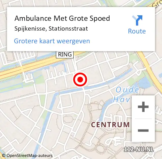 Locatie op kaart van de 112 melding: Ambulance Met Grote Spoed Naar Spijkenisse, Stationsstraat op 5 september 2021 18:41