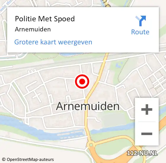 Locatie op kaart van de 112 melding: Politie Met Spoed Naar Arnemuiden op 5 september 2021 18:44