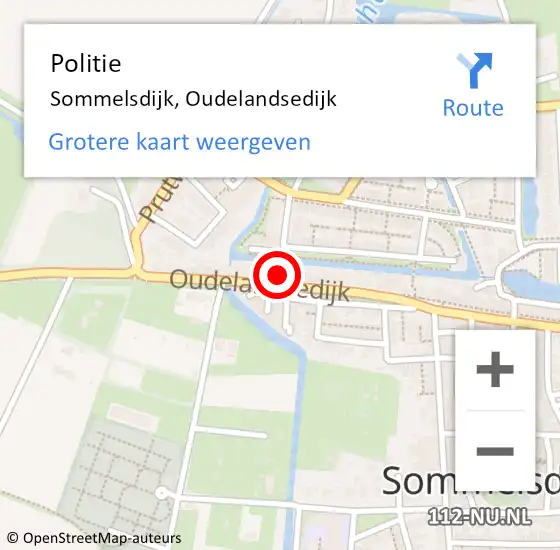 Locatie op kaart van de 112 melding: Politie Sommelsdijk, Oudelandsedijk op 5 september 2021 19:13