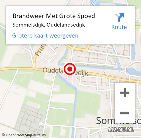 Locatie op kaart van de 112 melding: Brandweer Met Grote Spoed Naar Sommelsdijk, Oudelandsedijk op 5 september 2021 19:13