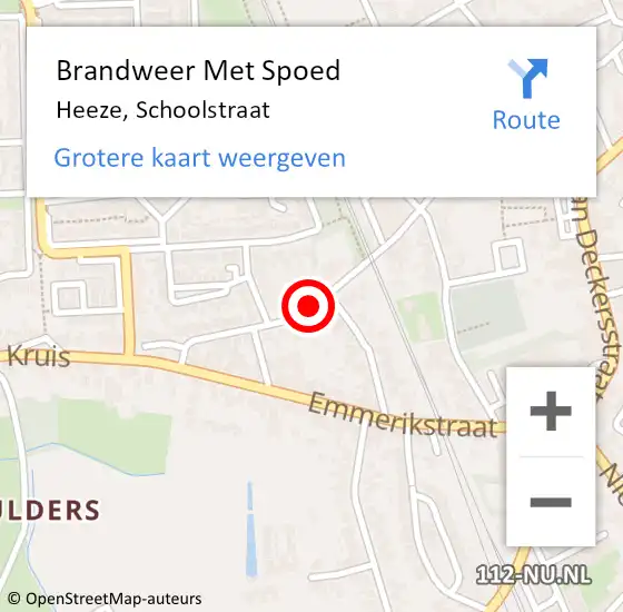 Locatie op kaart van de 112 melding: Brandweer Met Spoed Naar Heeze, Schoolstraat op 5 september 2021 19:21