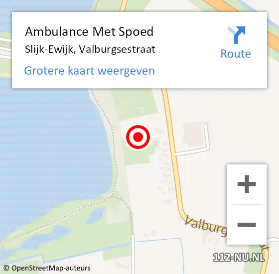 Locatie op kaart van de 112 melding: Ambulance Met Spoed Naar Slijk-Ewijk, Valburgsestraat op 5 september 2021 19:25
