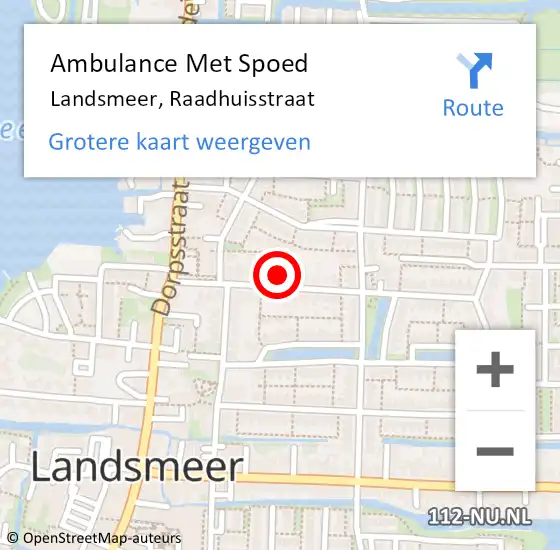 Locatie op kaart van de 112 melding: Ambulance Met Spoed Naar Landsmeer, Raadhuisstraat op 5 september 2021 19:27