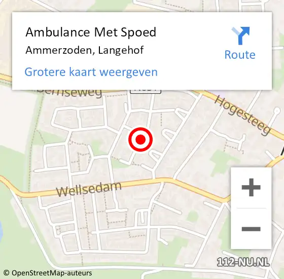 Locatie op kaart van de 112 melding: Ambulance Met Spoed Naar Ammerzoden, Langehof op 5 september 2021 19:53