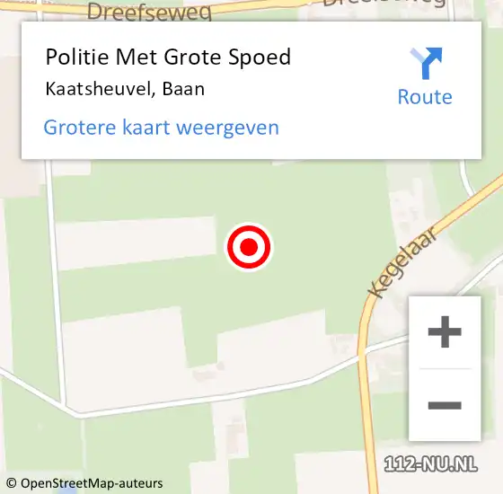 Locatie op kaart van de 112 melding: Politie Met Grote Spoed Naar Kaatsheuvel, Baan op 5 september 2021 20:31