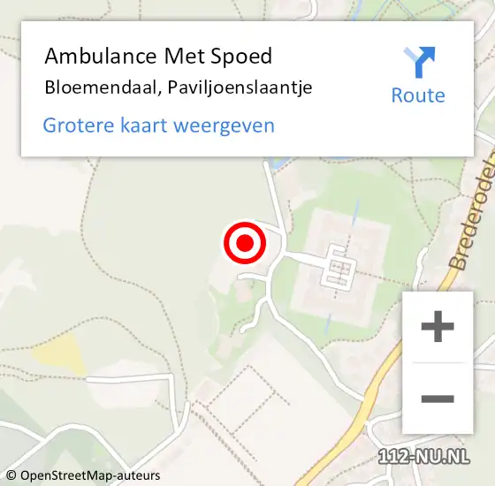 Locatie op kaart van de 112 melding: Ambulance Met Spoed Naar Bloemendaal, Paviljoenslaantje op 5 september 2021 21:42