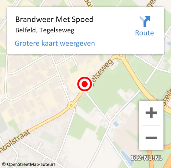 Locatie op kaart van de 112 melding: Brandweer Met Spoed Naar Belfeld, Tegelseweg op 5 september 2021 21:46