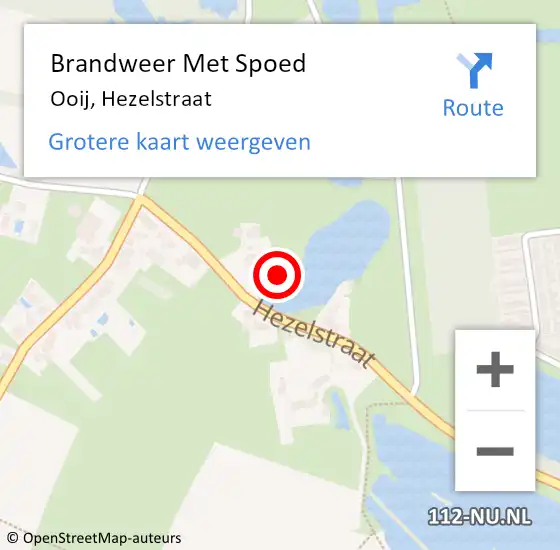 Locatie op kaart van de 112 melding: Brandweer Met Spoed Naar Ooij, Hezelstraat op 5 september 2021 21:54