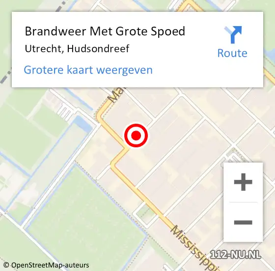 Locatie op kaart van de 112 melding: Brandweer Met Grote Spoed Naar Utrecht, Hudsondreef op 5 september 2021 22:20