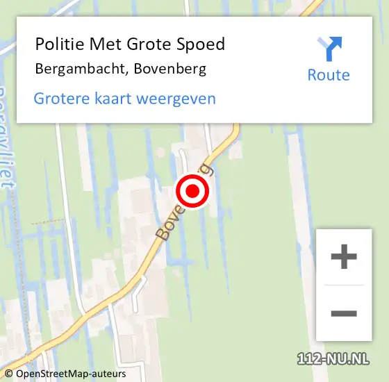 Locatie op kaart van de 112 melding: Politie Met Grote Spoed Naar Bergambacht, Bovenberg op 5 september 2021 22:39