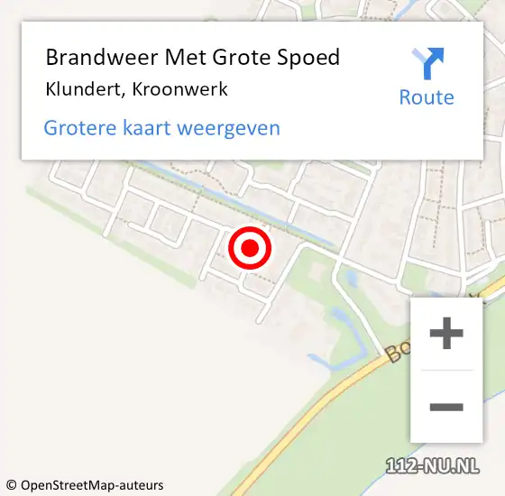 Locatie op kaart van de 112 melding: Brandweer Met Grote Spoed Naar Klundert, Kroonwerk op 5 september 2021 23:49