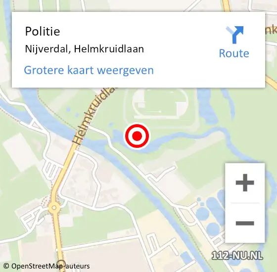 Locatie op kaart van de 112 melding: Politie Nijverdal, Helmkruidlaan op 6 september 2021 08:47