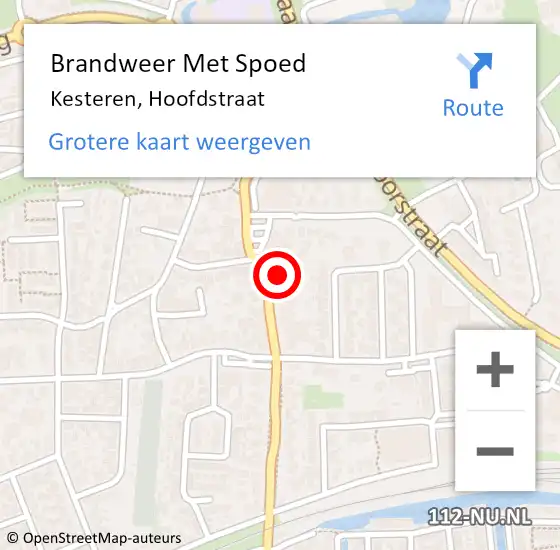 Locatie op kaart van de 112 melding: Brandweer Met Spoed Naar Kesteren, Hoofdstraat op 6 september 2021 09:41