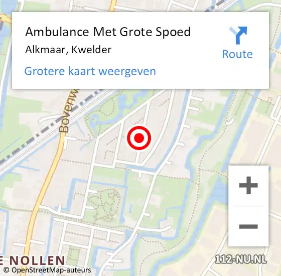 Locatie op kaart van de 112 melding: Ambulance Met Grote Spoed Naar Alkmaar, Kwelder op 6 september 2021 10:00