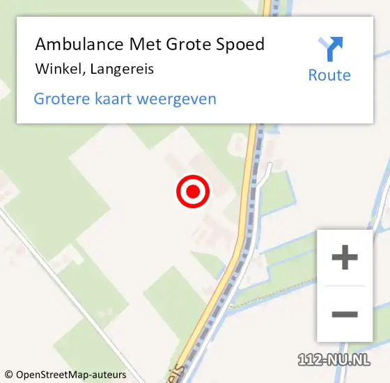 Locatie op kaart van de 112 melding: Ambulance Met Grote Spoed Naar Winkel, Langereis op 6 september 2021 10:14