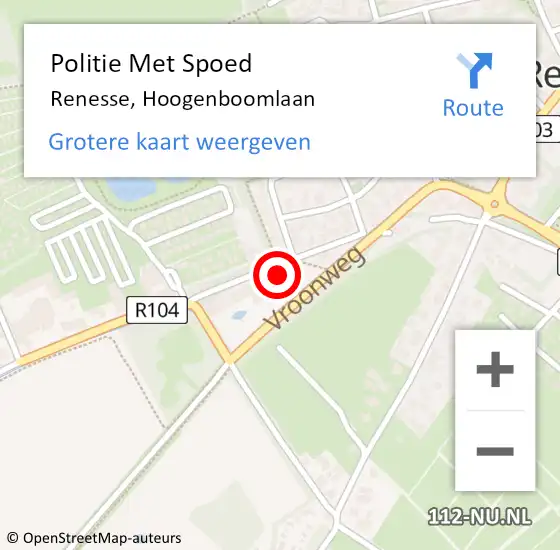 Locatie op kaart van de 112 melding: Politie Met Spoed Naar Renesse, Hoogenboomlaan op 6 september 2021 10:50