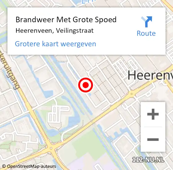 Locatie op kaart van de 112 melding: Brandweer Met Grote Spoed Naar Heerenveen, Veilingstraat op 6 september 2021 11:39