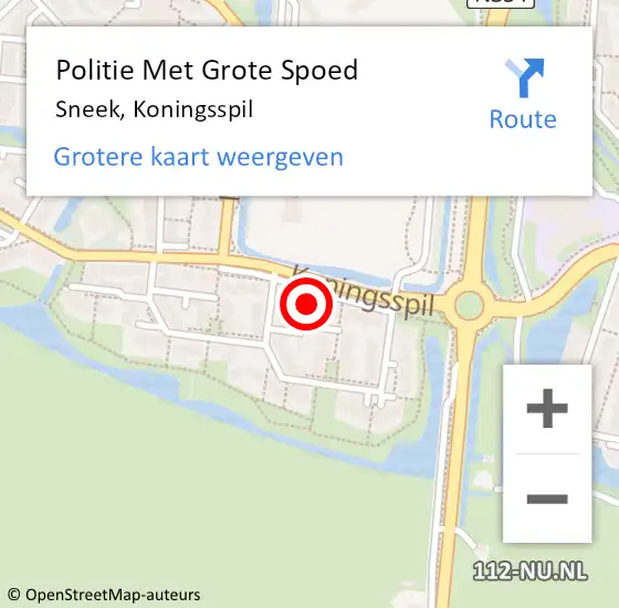 Locatie op kaart van de 112 melding: Politie Met Grote Spoed Naar Sneek, Koningsspil op 6 september 2021 11:47