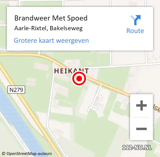 Locatie op kaart van de 112 melding: Brandweer Met Spoed Naar Aarle-Rixtel, Bakelseweg op 6 september 2021 12:01