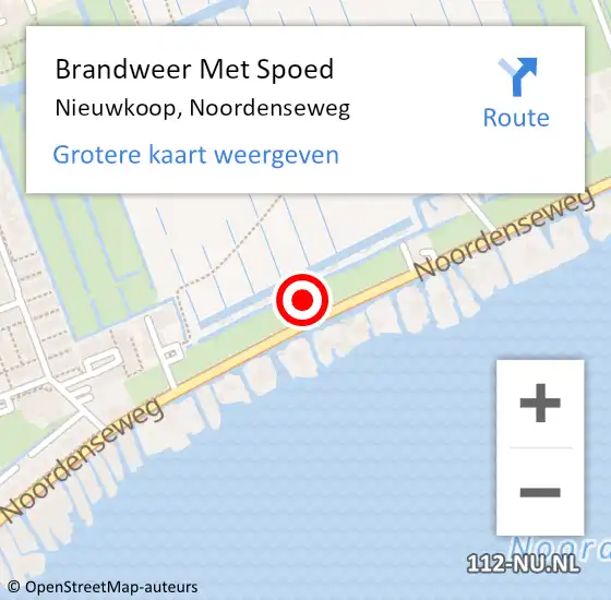 Locatie op kaart van de 112 melding: Brandweer Met Spoed Naar Nieuwkoop, Noordenseweg op 6 september 2021 12:26