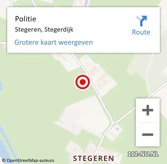 Locatie op kaart van de 112 melding: Politie Stegeren, Stegerdijk op 6 september 2021 13:44