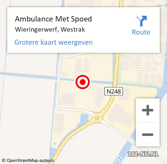 Locatie op kaart van de 112 melding: Ambulance Met Spoed Naar Wieringerwerf, Westrak op 6 september 2021 13:53