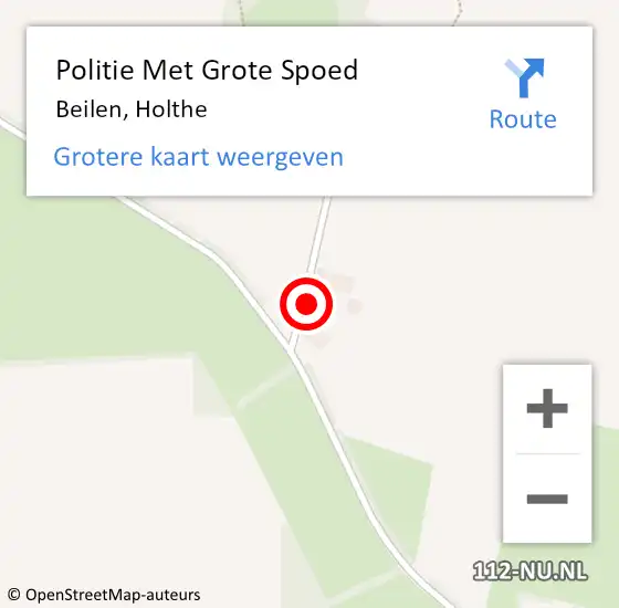 Locatie op kaart van de 112 melding: Politie Met Grote Spoed Naar Beilen, Holthe op 6 september 2021 14:29