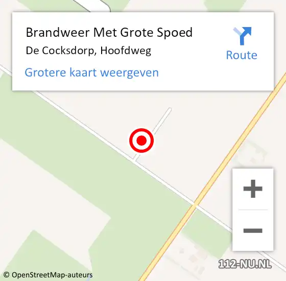 Locatie op kaart van de 112 melding: Brandweer Met Grote Spoed Naar De Cocksdorp, Hoofdweg op 6 september 2021 14:52