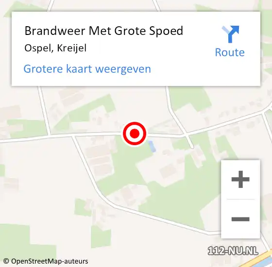 Locatie op kaart van de 112 melding: Brandweer Met Grote Spoed Naar Ospel, Kreijel op 6 september 2021 14:54