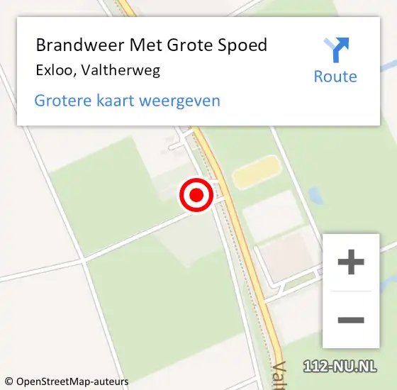 Locatie op kaart van de 112 melding: Brandweer Met Grote Spoed Naar Exloo, Valtherweg op 6 september 2021 14:59