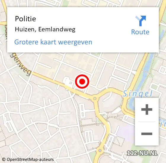 Locatie op kaart van de 112 melding: Politie Huizen, Eemlandweg op 6 september 2021 15:10