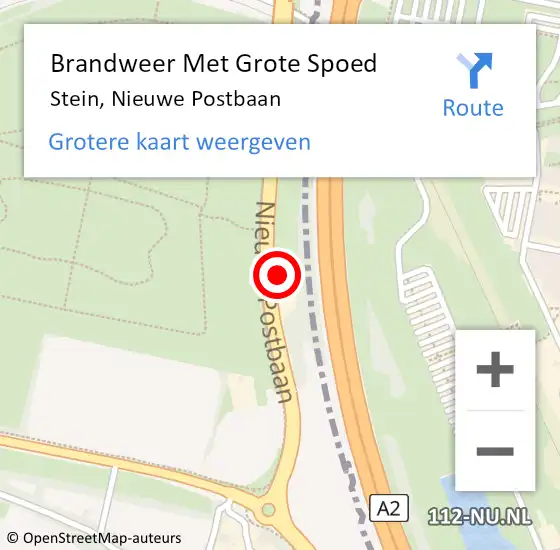 Locatie op kaart van de 112 melding: Brandweer Met Grote Spoed Naar Stein, Nieuwe Postbaan op 6 september 2021 16:38