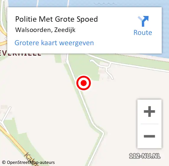 Locatie op kaart van de 112 melding: Politie Met Grote Spoed Naar Walsoorden, Zeedijk op 6 september 2021 17:00