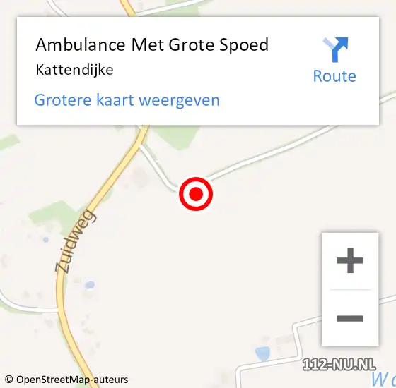 Locatie op kaart van de 112 melding: Ambulance Met Grote Spoed Naar Kattendijke op 6 september 2021 17:08