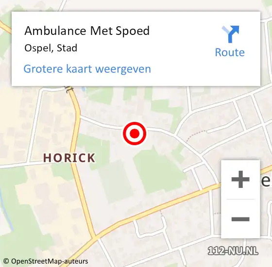 Locatie op kaart van de 112 melding: Ambulance Met Spoed Naar Ospel, Stad op 6 september 2021 17:42