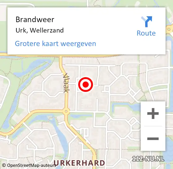 Locatie op kaart van de 112 melding: Brandweer Urk, Wellerzand op 6 september 2021 18:01