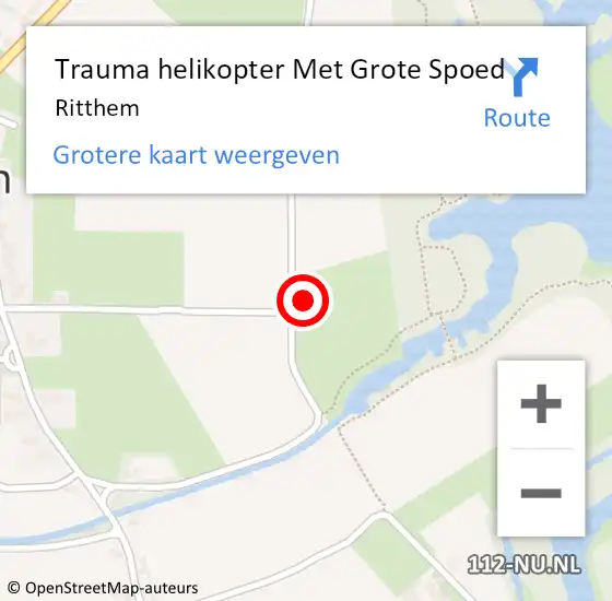 Locatie op kaart van de 112 melding: Trauma helikopter Met Grote Spoed Naar Ritthem op 6 september 2021 18:37